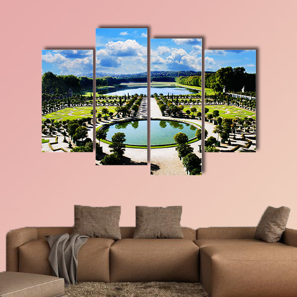 Versailles, royal garden in Paris Multi panel canvas wall art