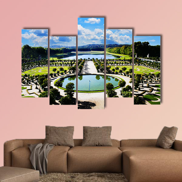 Versailles, royal garden in Paris Multi panel canvas wall art