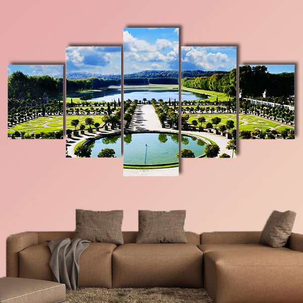 Versailles, royal garden in Paris Multi panel canvas wall art