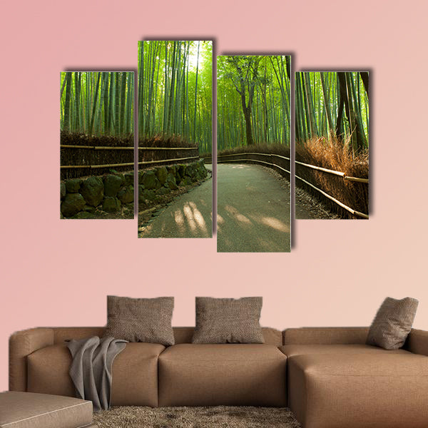 Famous bamboo grove at Arashiyama, Kyoto, Japan multi panel canvas wall art