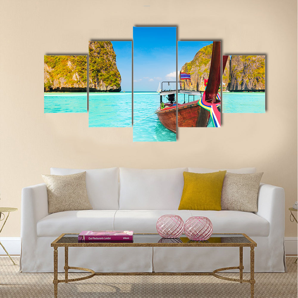 Maya Bay at Sunrise Multi panel canvas wall art