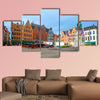 Streets of Bruges in Belgium with its medieval style facades multi panel canvas wall art