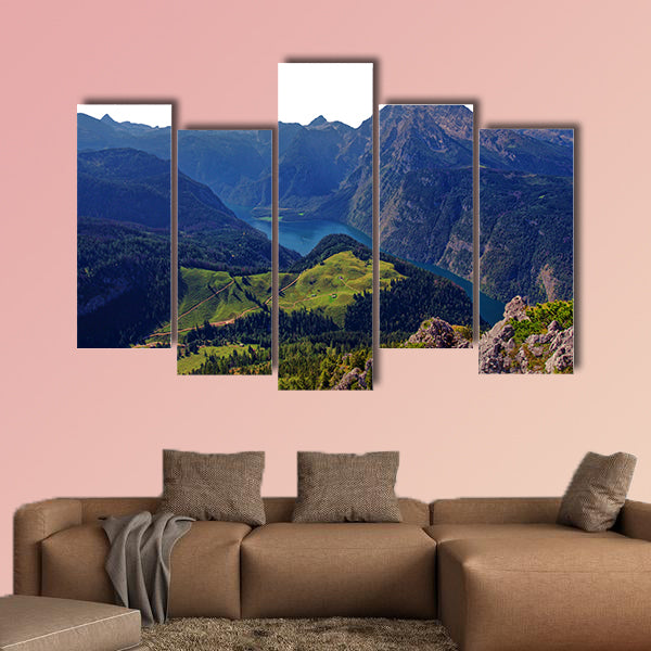 Konigssee Lake in Germany Alps multi panel canvas wall art