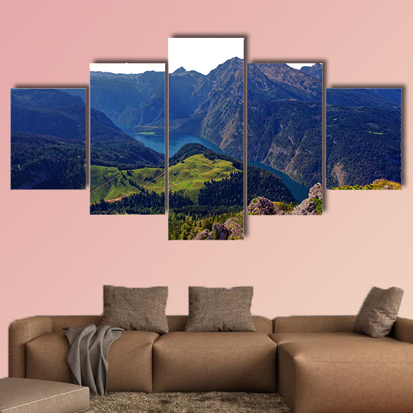 Konigssee Lake in Germany Alps multi panel canvas wall art