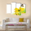 Beautiful yellow floral and butterfly Multi Panel Canvas Wall Art