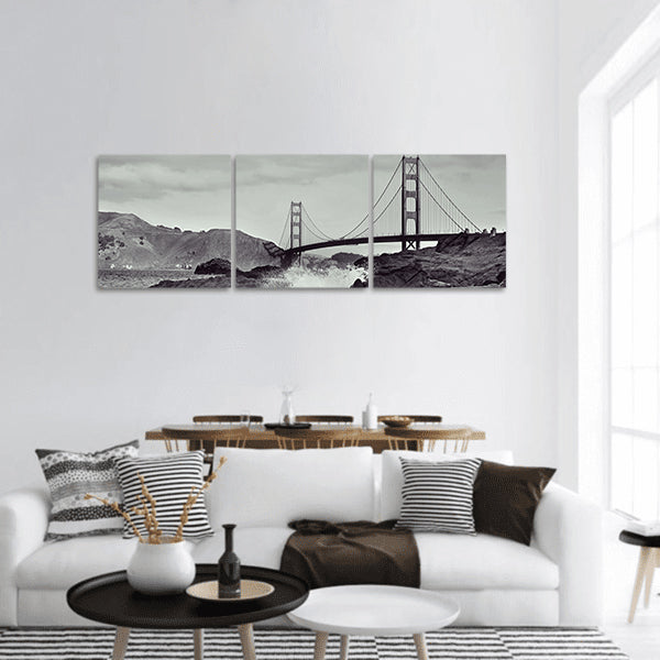 Golden Gate Bridge from Baker Beach in San Francisco, US panoramic canvas wall art