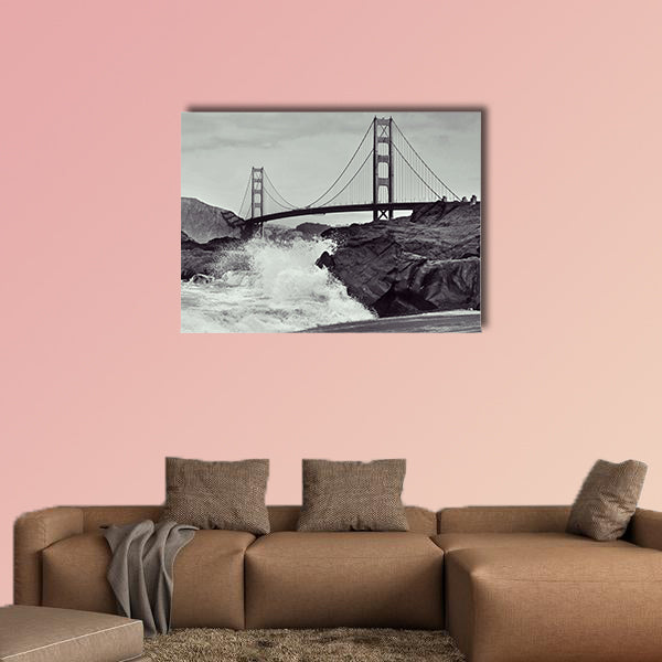A view of Golden Gate Bridge from Baker Beach in San  wall art