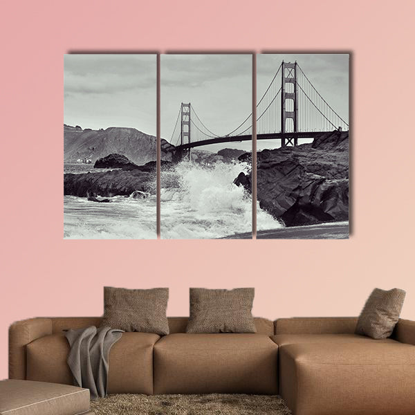 A view of Golden Gate Bridge from Baker Beach in San  wall art