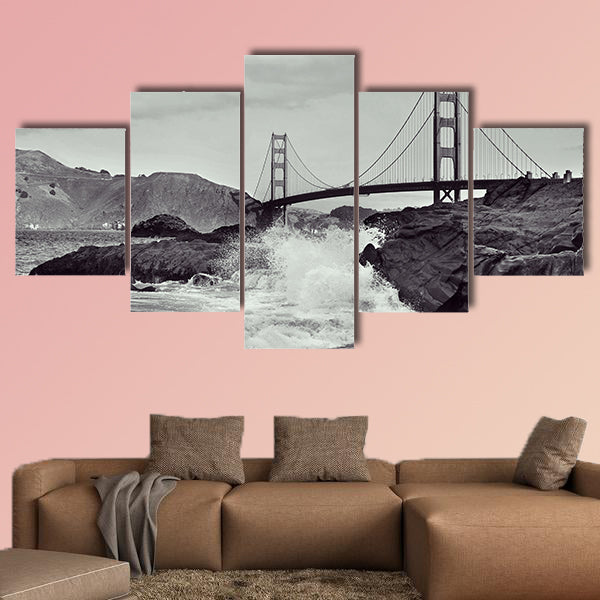 A view of Golden Gate Bridge from Baker Beach in San  wall art