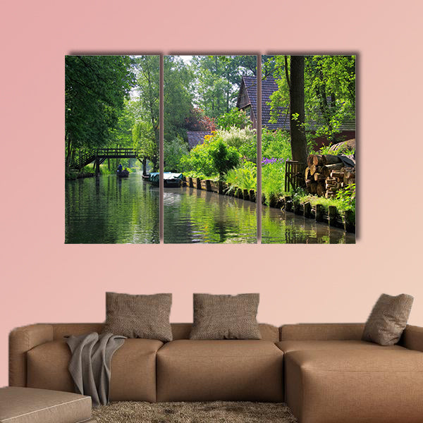 Spree Forest house on the water, Brandenburg multi panel canvas wall art