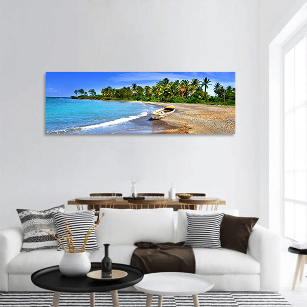 Sandy coast panoramic canvas wall art
