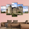 Saumur Chateau with dramatic sky behind and multi panel canvas wall art