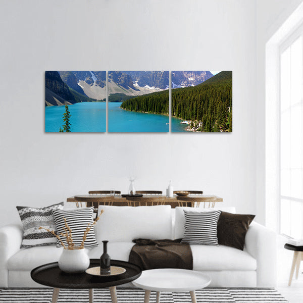 Moraine lake Canada panoramic canvas wall art