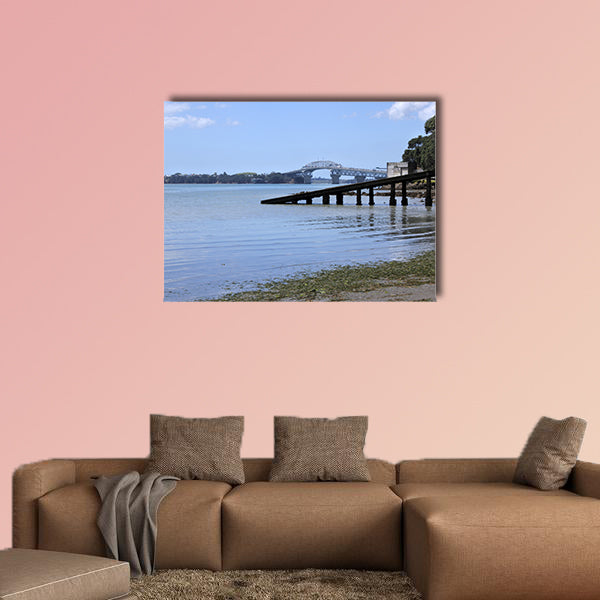 Landscape view of Auckland Harbor Bridge in Auckland wall art