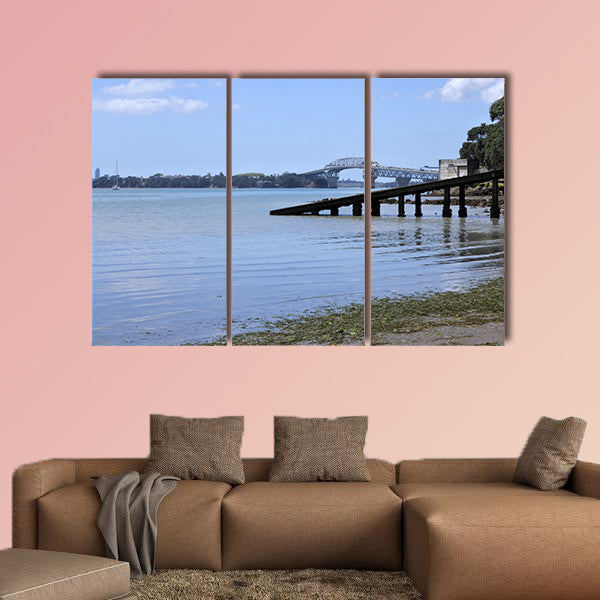 Landscape view of Auckland Harbor Bridge in Auckland wall art