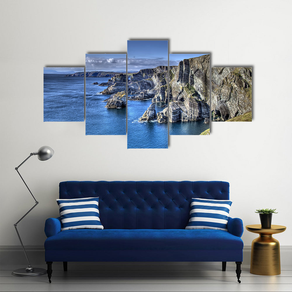 Atlantic coast cliffs at Mizen Head, County Cork, Ireland Multi Panel Canvas Wall Art
