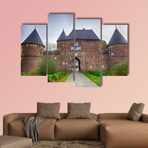 Historical castle in Vondern near Oberhausen multi panel canvas wall art