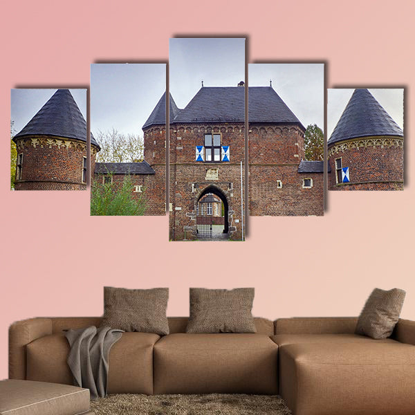 Historical castle in Vondern near Oberhausen multi panel canvas wall art
