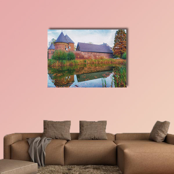 Moated castle in Oberhausen Vondern multi panel canvas wall art