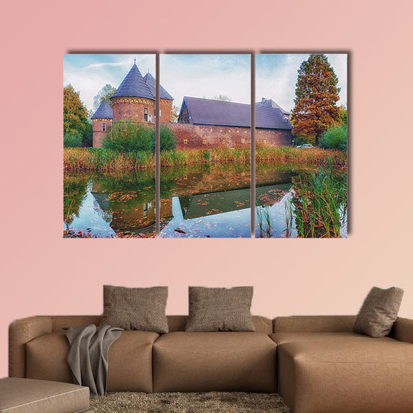 Moated castle in Oberhausen Vondern multi panel canvas wall art