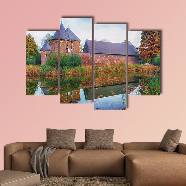 Moated castle in Oberhausen Vondern multi panel canvas wall art