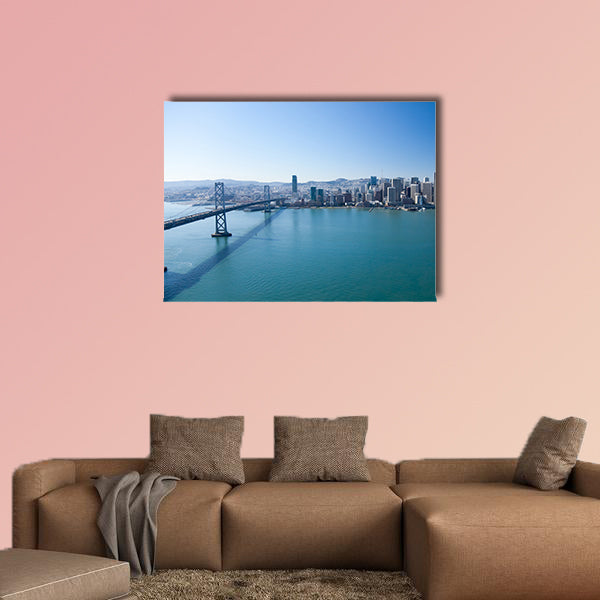 San Francisco Panorama with Bay bridge Multi panel canvas wall art