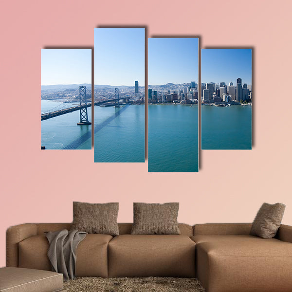 San Francisco Panorama with Bay bridge Multi panel canvas wall art
