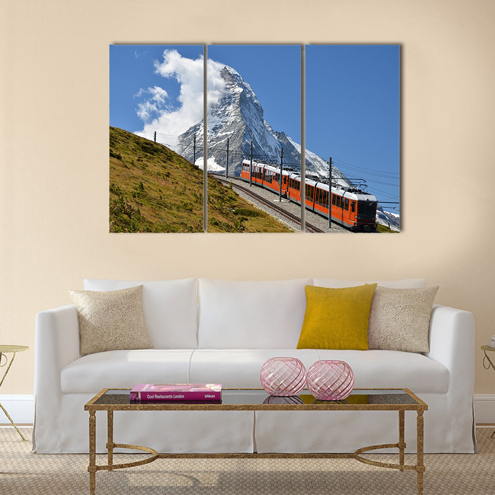 The Gornergratbahn is a 9 km long gauge mountain rack railway multi panel canvas wall art