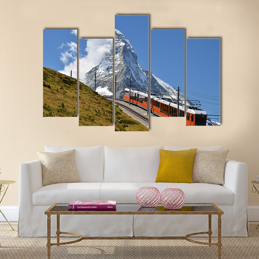 The Gornergratbahn is a 9 km long gauge mountain rack railway multi panel canvas wall art