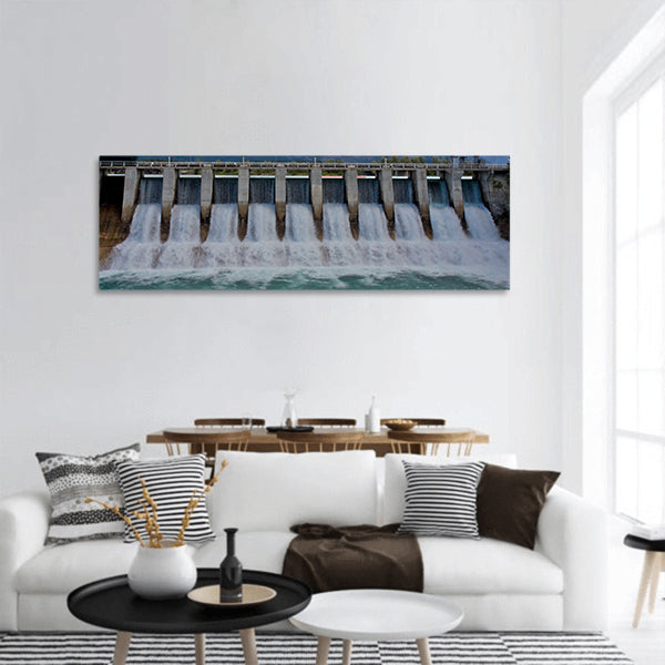 Spillway of a hydro electric dam panoramic canvas wall art