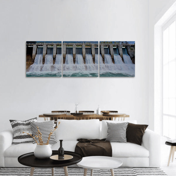 Spillway of a hydro electric dam panoramic canvas wall art