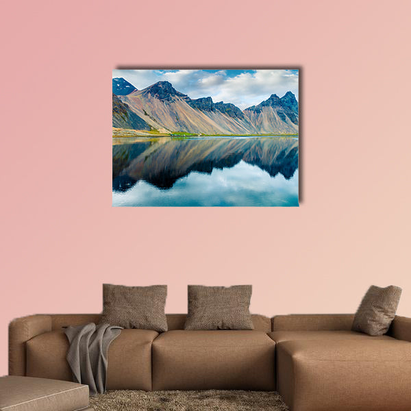 Dramatic summer scene of the Stokksnes headland canvas wall art