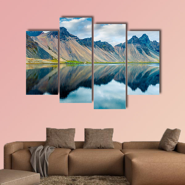 Dramatic summer scene of the Stokksnes headland canvas wall art