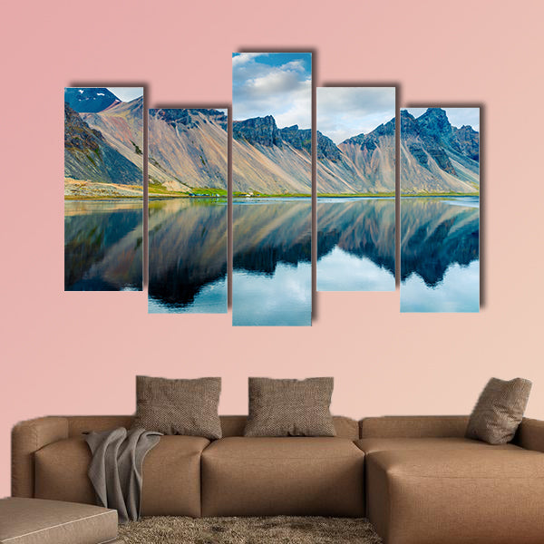 Dramatic summer scene of the Stokksnes headland canvas wall art