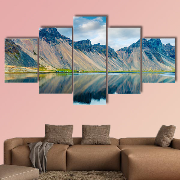 Dramatic summer scene of the Stokksnes headland canvas wall art