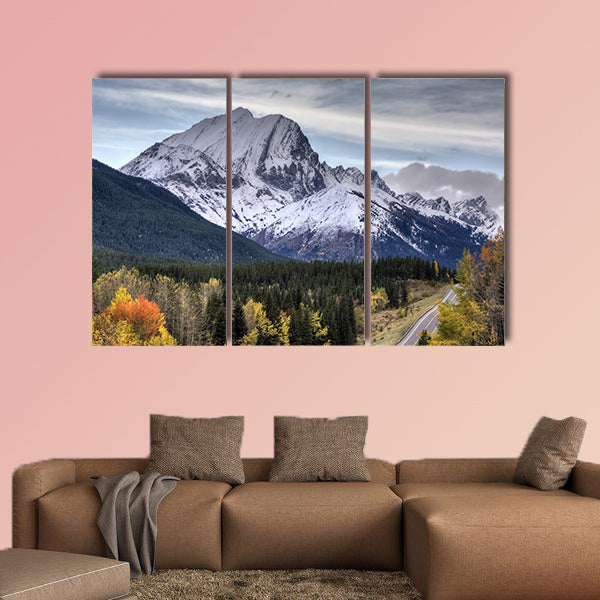 Rocky Mountains Kananaskis Alberta Canada in the Autumn Fall Multi panel canvas wall art