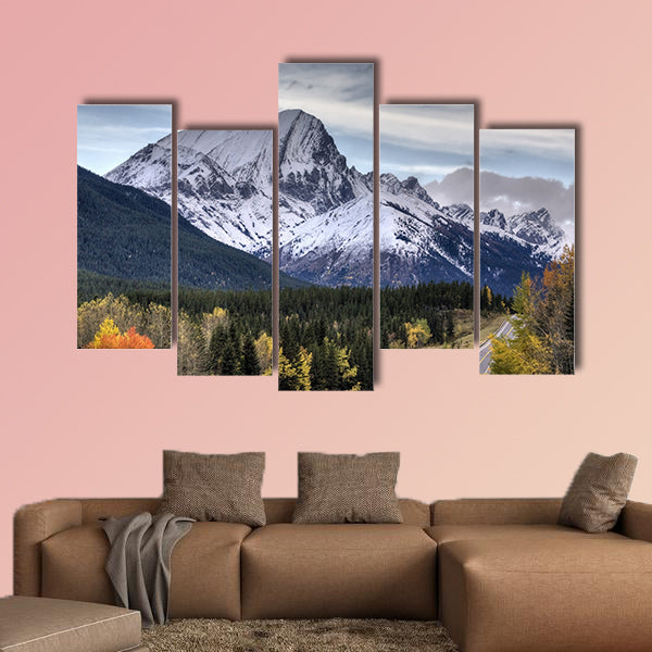 Rocky Mountains Kananaskis Alberta Canada in the Autumn Fall Multi panel canvas wall art