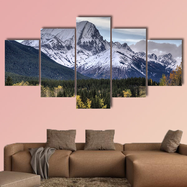Rocky Mountains Kananaskis Alberta Canada in the Autumn Fall Multi panel canvas wall art