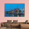 Historical cityscape with traditional sailing ships, wall art