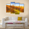 A photo of Sunrise in autumn in New Zealand Multi Panel Canvas Wall Art