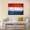 netherlands flag painted on old wood background Multi panel canvas wall art