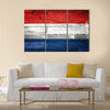 netherlands flag painted on old wood background Multi panel canvas wall art