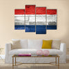 netherlands flag painted on old wood background Multi panel canvas wall art