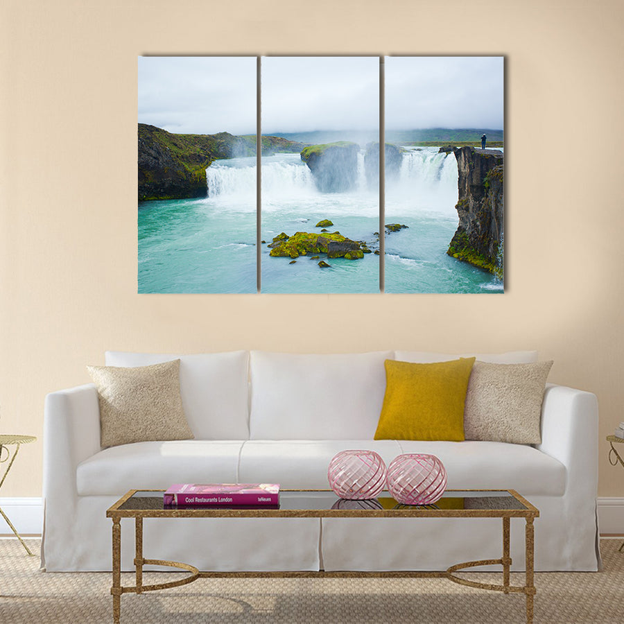 Godafoss waterfall in the northern Iceland multi panel canvas wall art