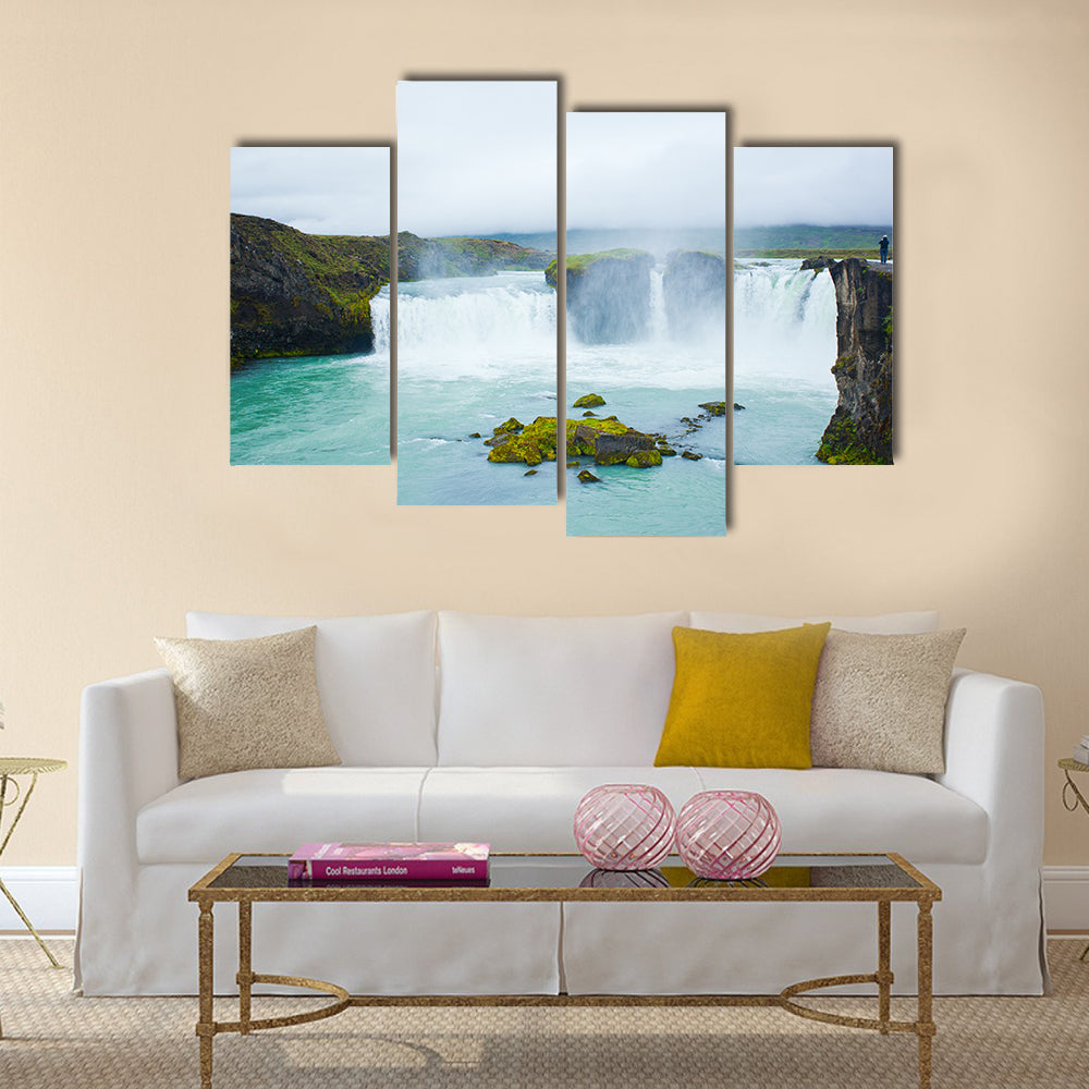 Godafoss waterfall in the northern Iceland multi panel canvas wall art