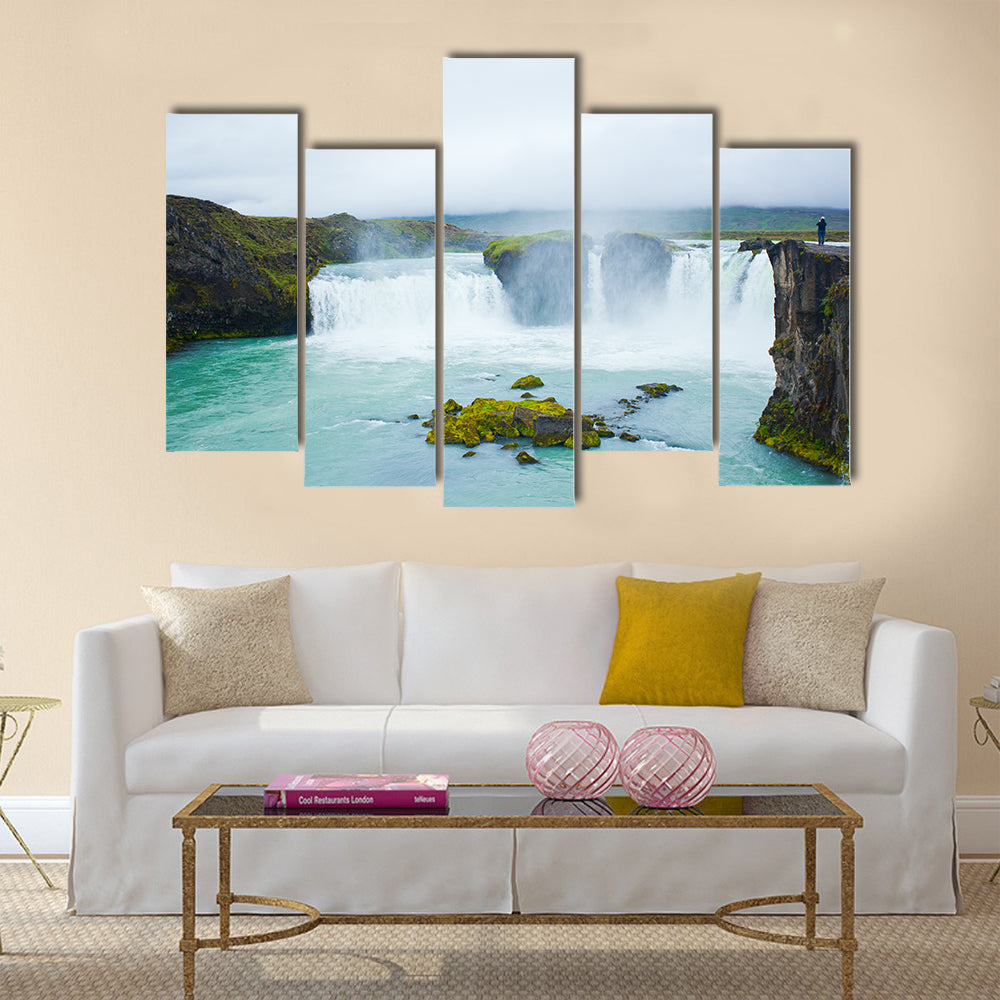 Godafoss waterfall in the northern Iceland multi panel canvas wall art