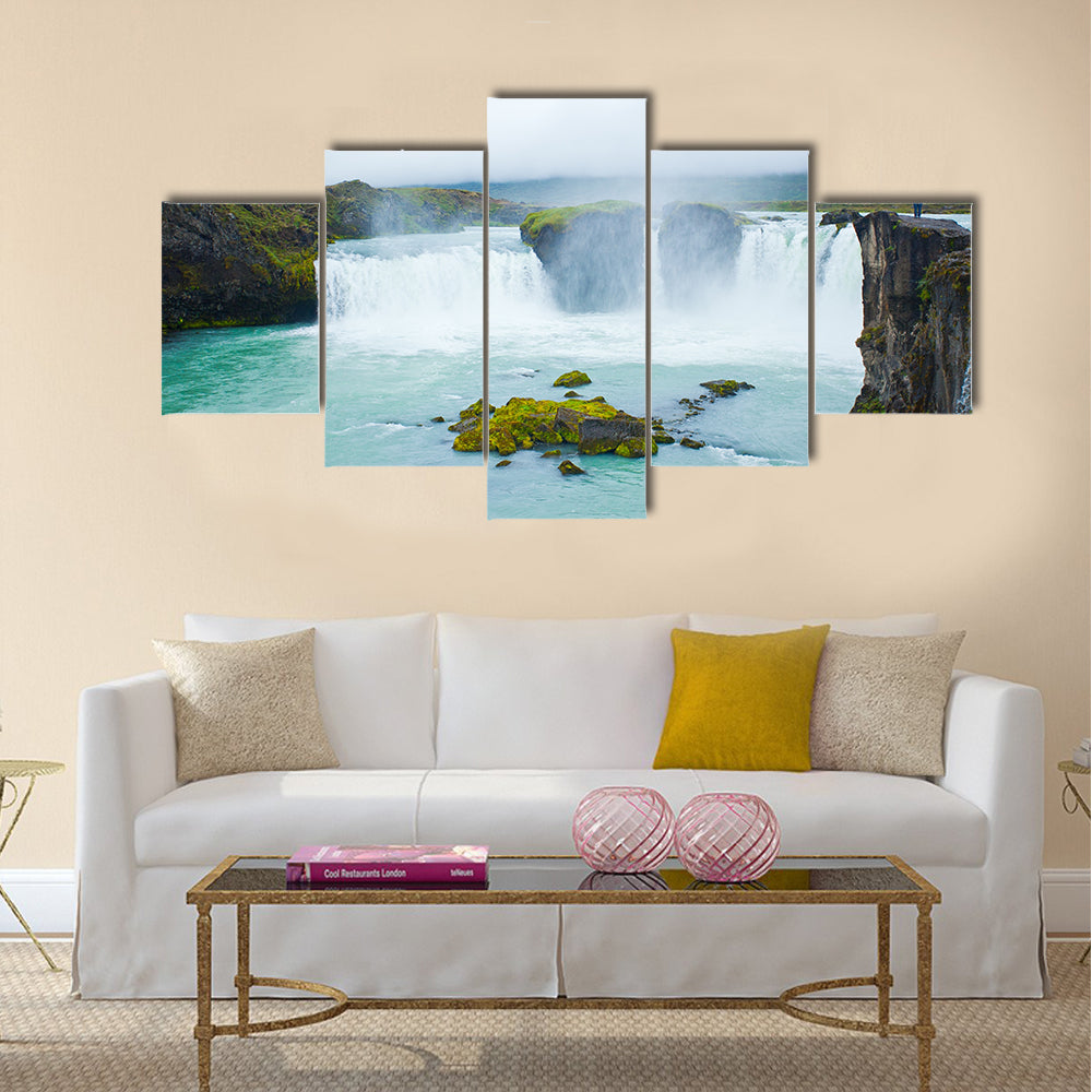 Godafoss waterfall in the northern Iceland multi panel canvas wall art