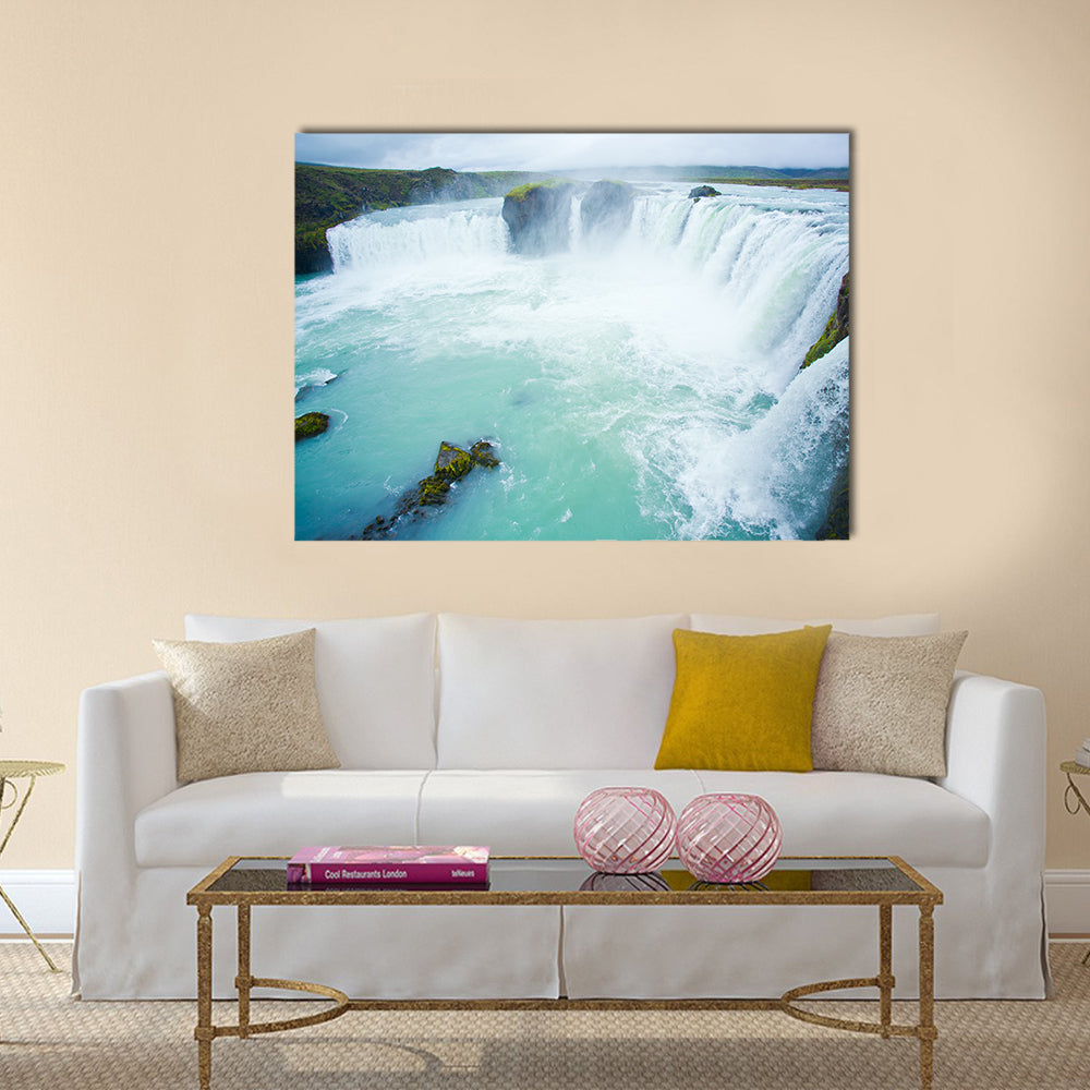 Godafoss waterfall in the northern Iceland multi panel canvas wall art