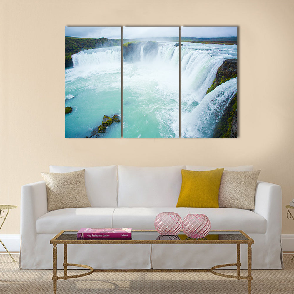 Godafoss waterfall in the northern Iceland multi panel canvas wall art