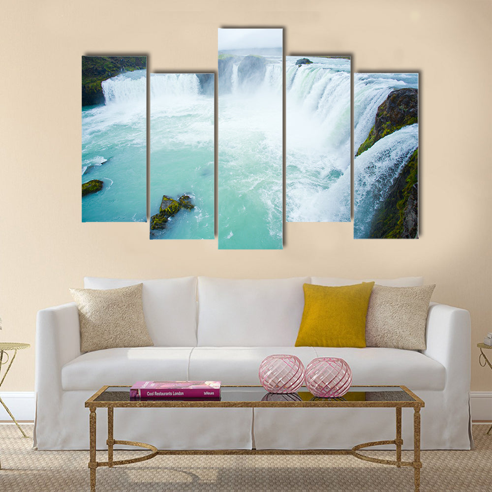 Godafoss waterfall in the northern Iceland multi panel canvas wall art